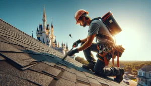 Roofing contractor in hard hat ready to serve Central Florida homeowners