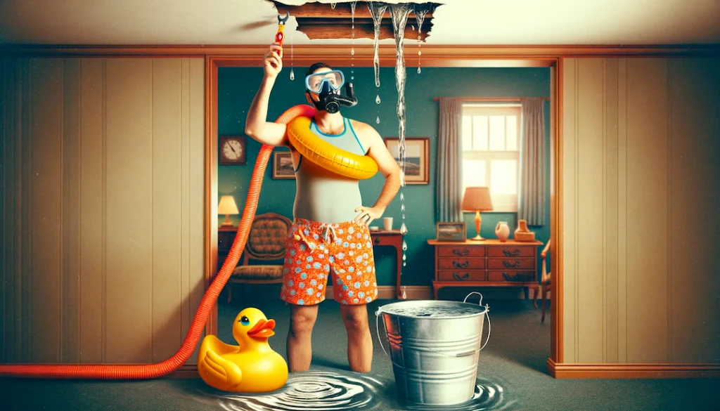Interior ceiling water damage from a roof leak — roof repair needed in Central Florida
