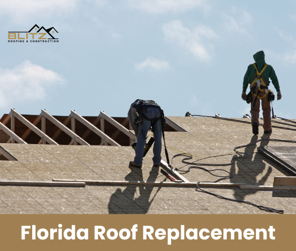 Blitz Roofing crew replacing a residential roof in Central Florida